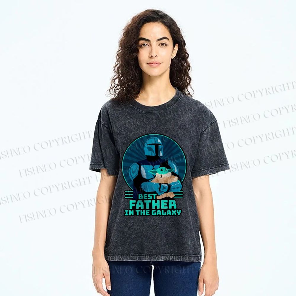 Unisex Starwars Best Fetch Printed Washed Tee
