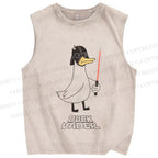 Unisex Starwars Duck Printed Washed Tank Top