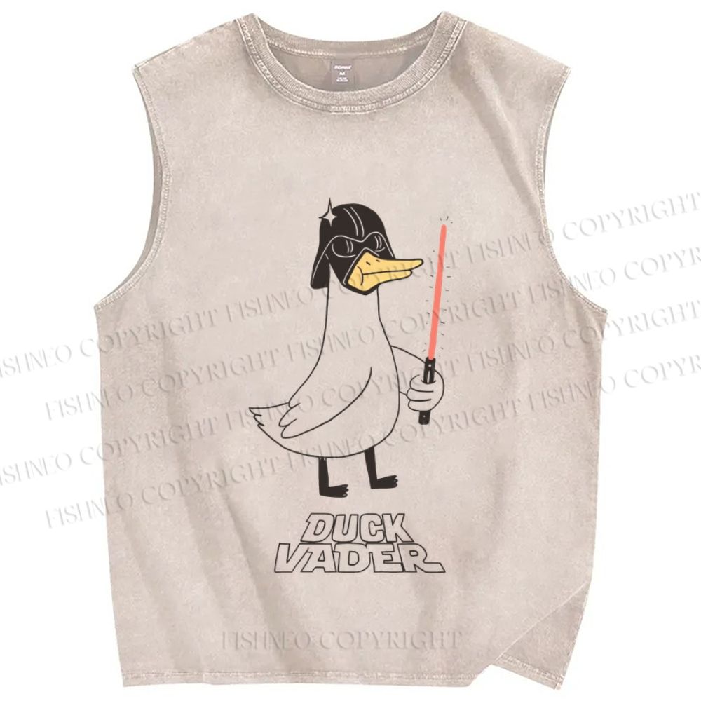 Unisex Starwars Duck Printed Washed Tank Top