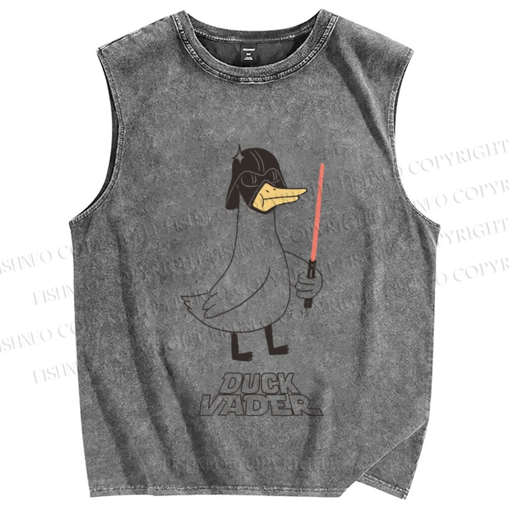 Unisex Starwars Duck Printed Washed Tank Top