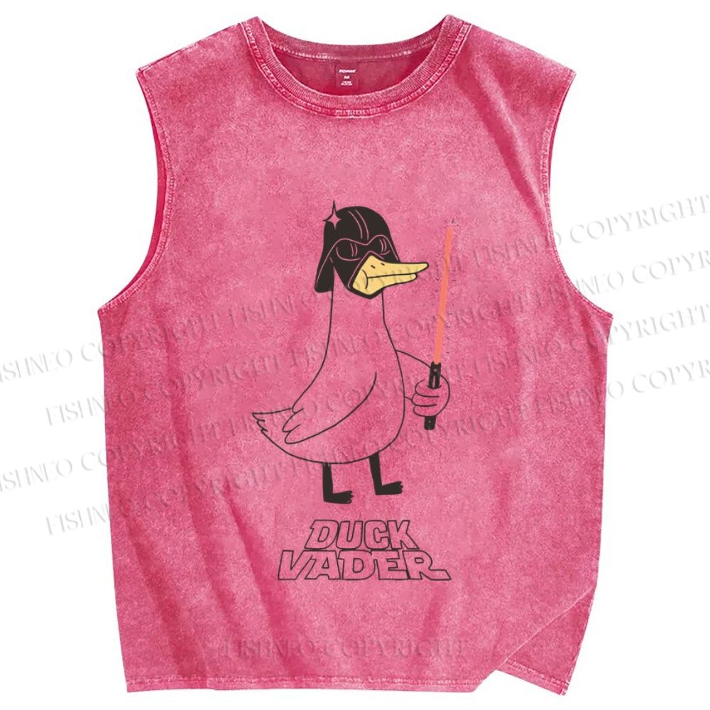 Unisex Starwars Duck Printed Washed Tank Top