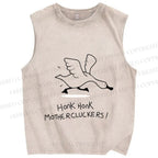 Unisex Honk The Goose Printed Washed Tank Top