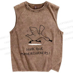 Unisex Honk The Goose Printed Washed Tank Top