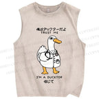 Unisex Trust Ducktor Printed Washed Tank Top