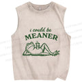 Unisex Vintage Frog Could Be Meaner Printed Washed Tank Top