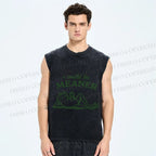 Unisex Vintage Frog Could Be Meaner Printed Washed Tank Top