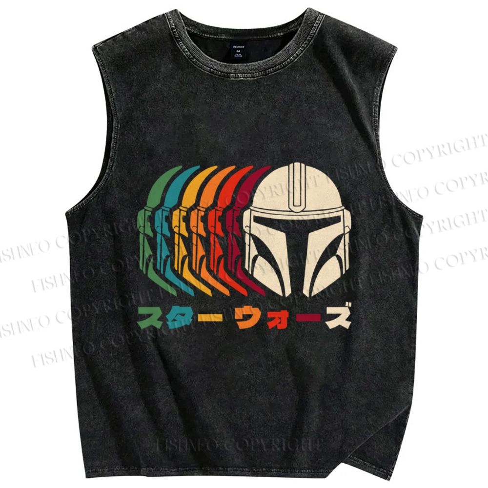 Unisex Starwars Printed Washed Tank Top