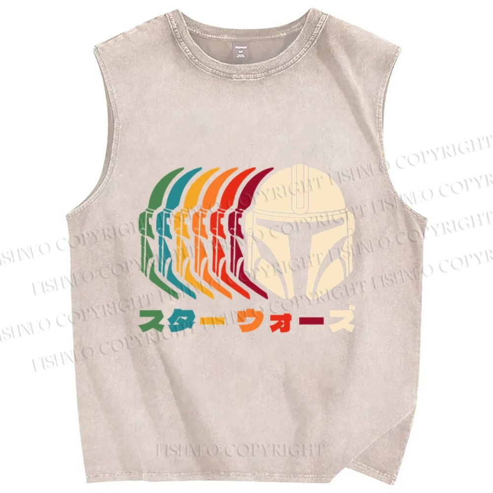 Unisex Starwars Printed Washed Tank Top