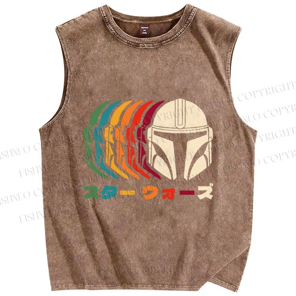 Unisex Starwars Printed Washed Tank Top
