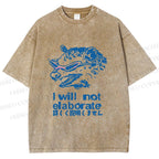 Unisex Japanese Opossum Will Not Elaborate Printed Washed Tee