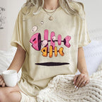 Unisex Colored Art Fish Bones Printed Washed Tee