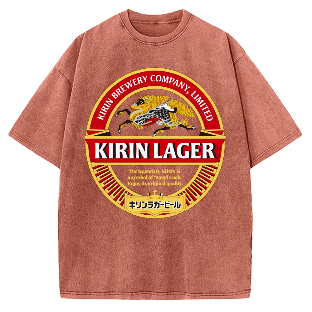 Kirin Lager Japanese Dark Beer  Vintage Washed T-shirt