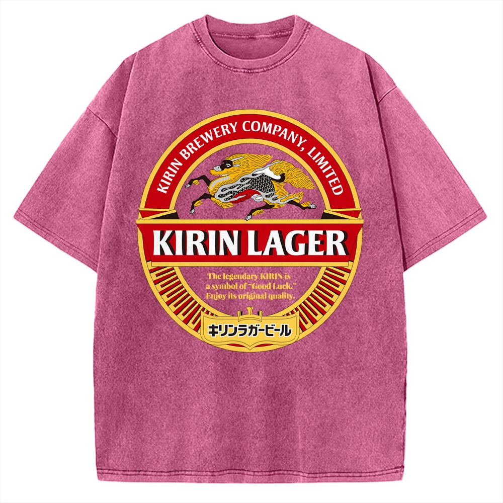 Kirin Lager Japanese Dark Beer  Vintage Washed T-shirt