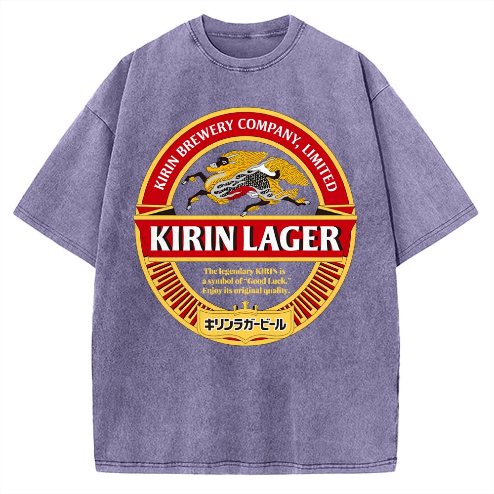 Kirin Lager Japanese Dark Beer  Vintage Washed T-shirt