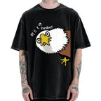 Pardon Curious Eagle Vintage Washed T-shirt