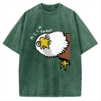 Pardon Curious Eagle Vintage Washed T-shirt