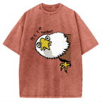 Pardon Curious Eagle Vintage Washed T-shirt