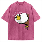 Pardon Curious Eagle Vintage Washed T-shirt