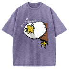 Pardon Curious Eagle Vintage Washed T-shirt