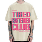 Tired Bartender Club Japanese Katakana Vintage Washed T-shirt