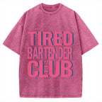 Tired Bartender Club Japanese Katakana Vintage Washed T-shirt