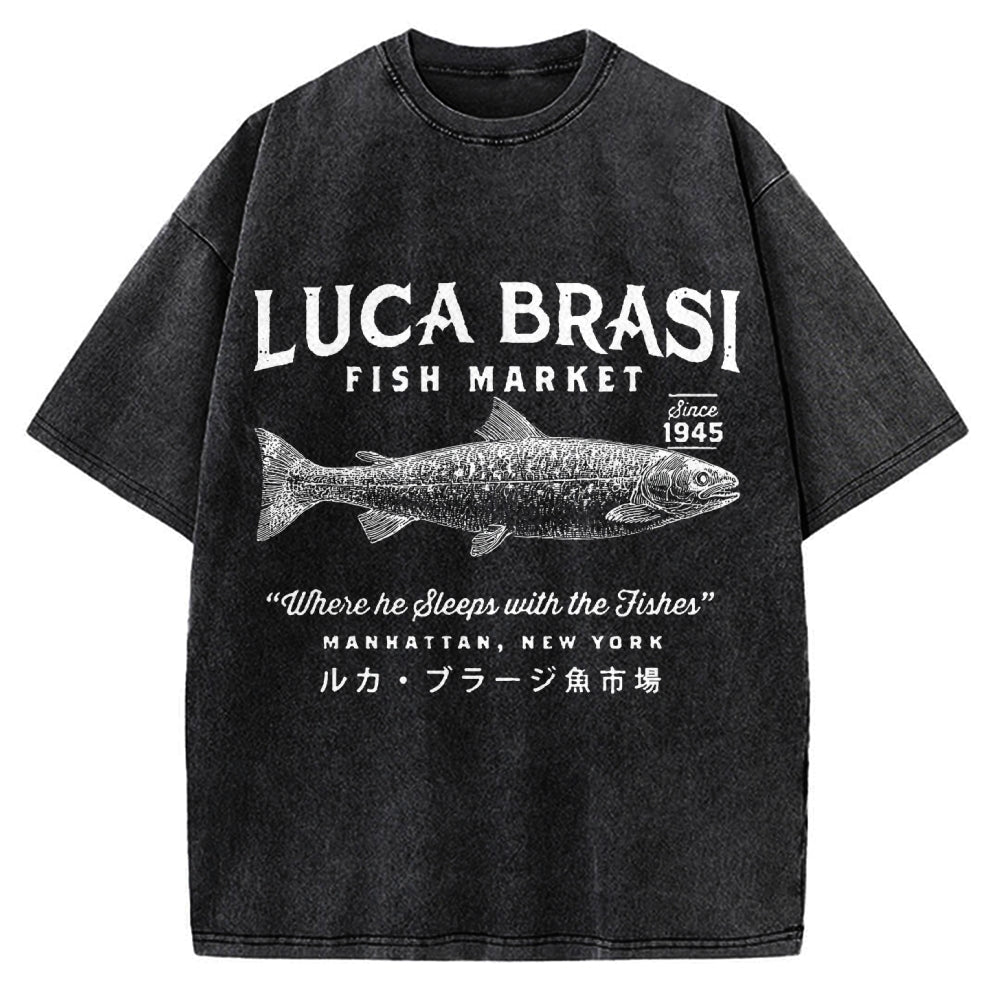 Funny Fish Market Vintage Washed T-shirt