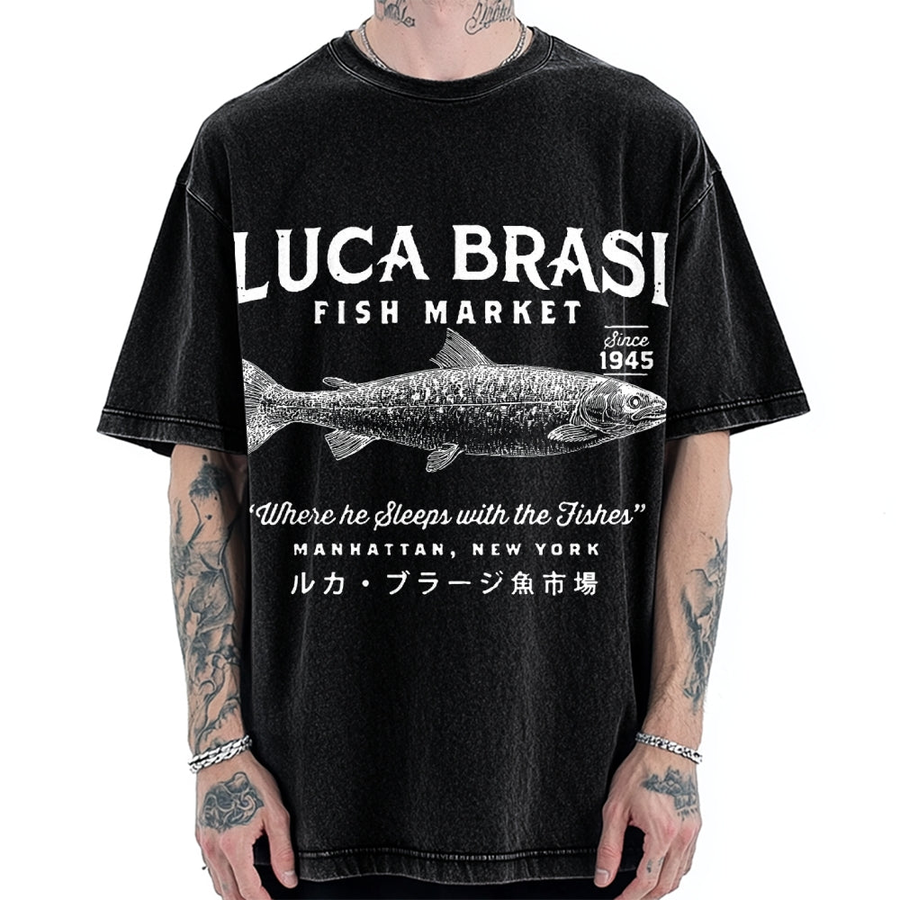Funny Fish Market Vintage Washed T-shirt