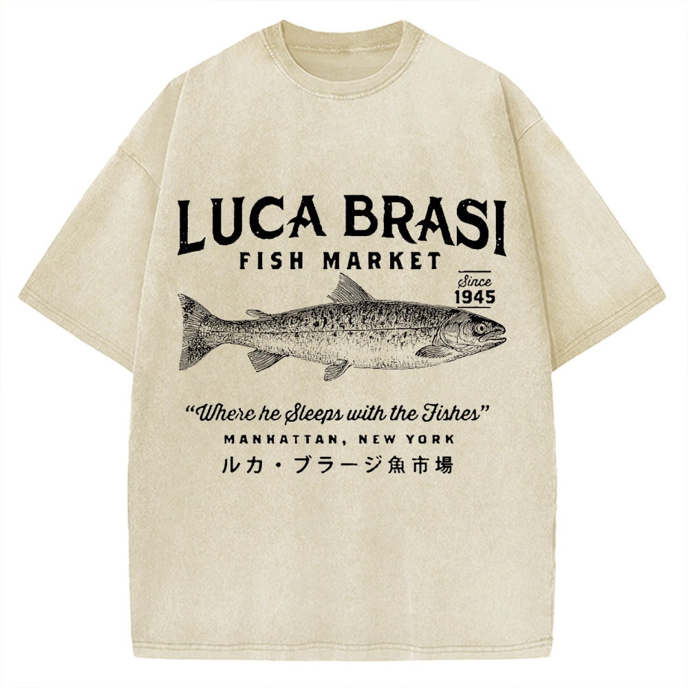 Funny Fish Market Vintage Washed T-shirt