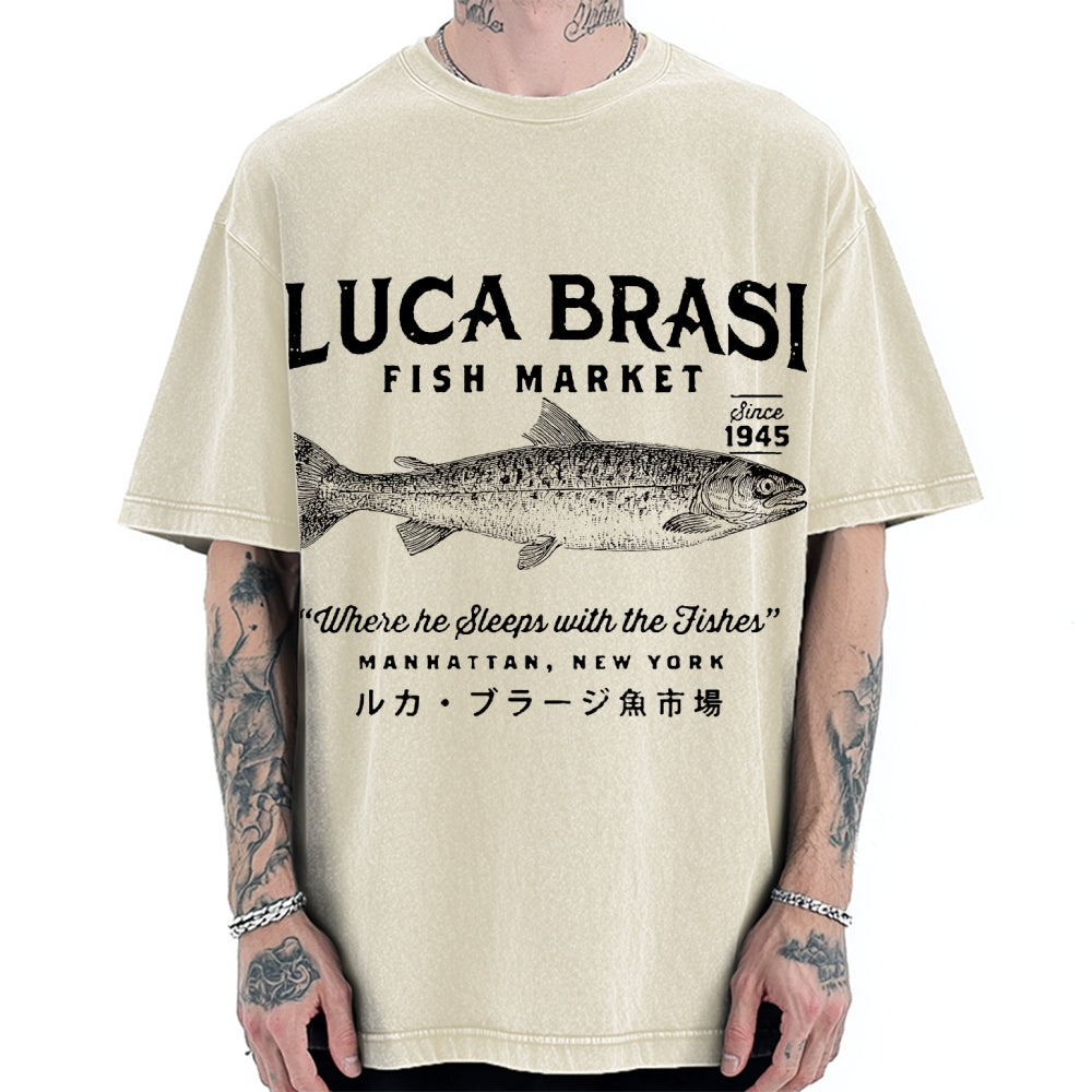 Funny Fish Market Vintage Washed T-shirt