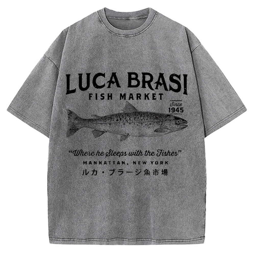 Funny Fish Market Vintage Washed T-shirt