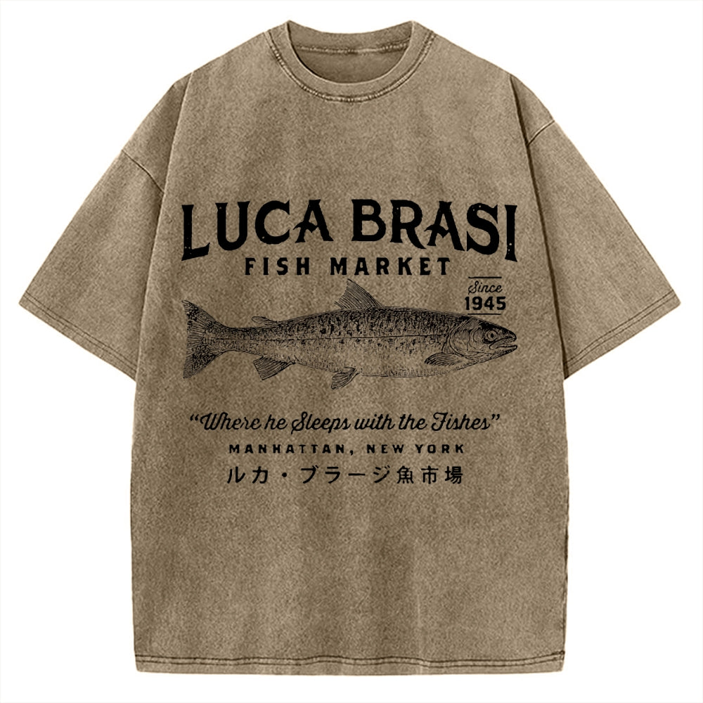 Funny Fish Market Vintage Washed T-shirt