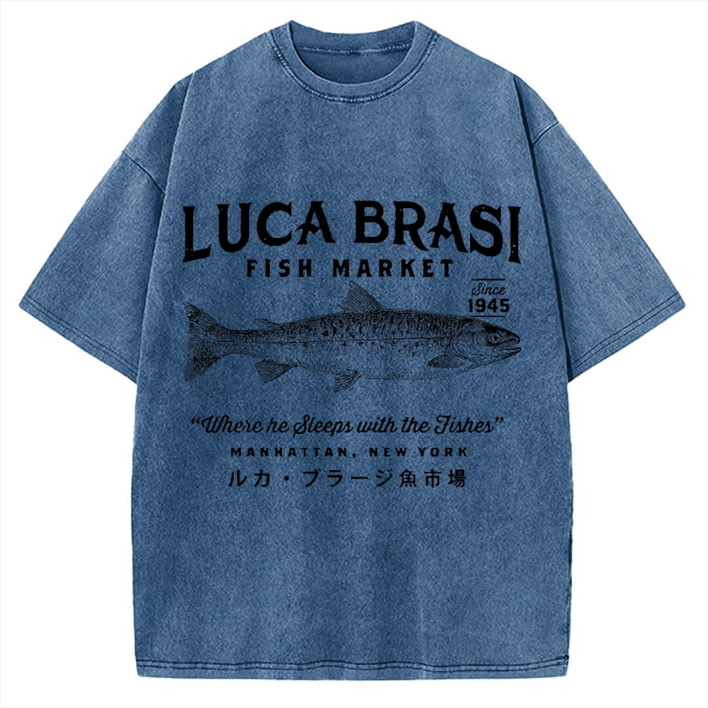 Funny Fish Market Vintage Washed T-shirt