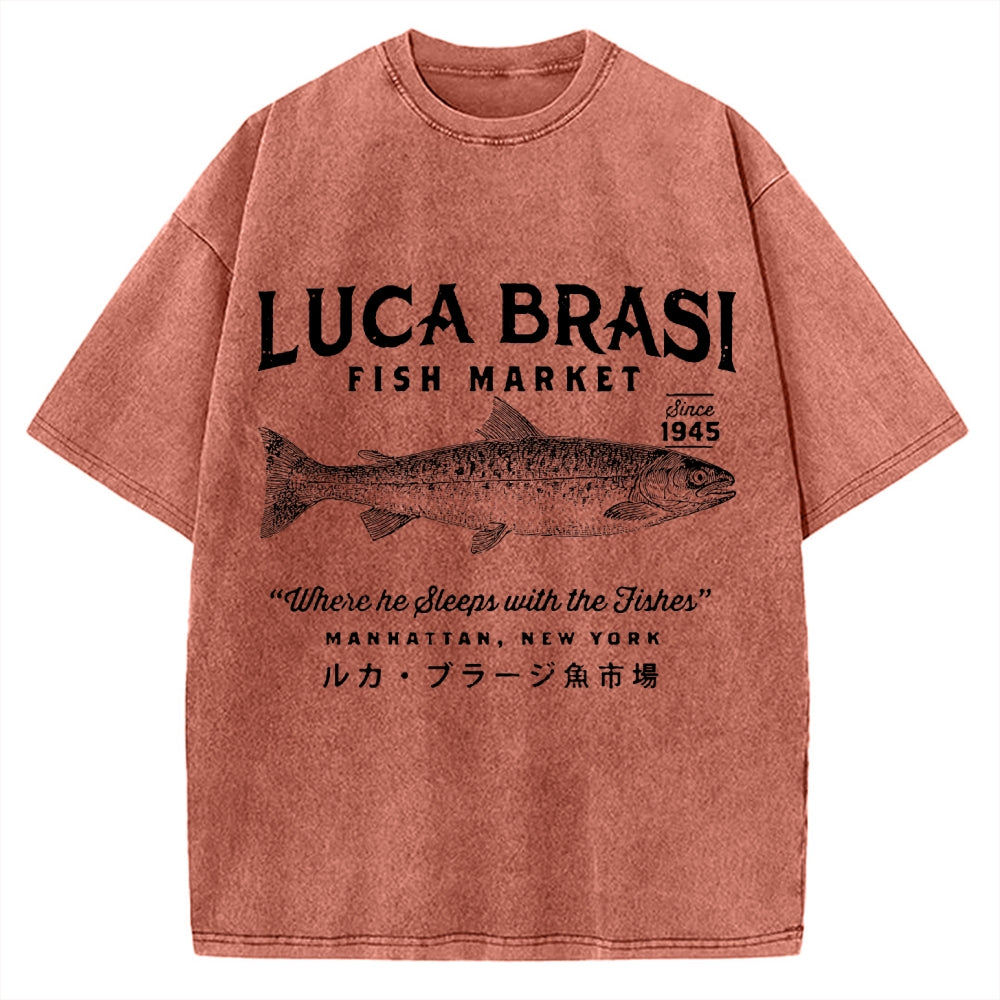 Funny Fish Market Vintage Washed T-shirt