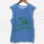 Unisex Crocodile Take It Easy Printed Washed Tank Top