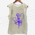 Unisex Japanese Octopus Printed Washed Tank Top