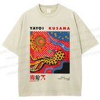 Unisex Japanese Yayoi Kusama Printed Washed Tee