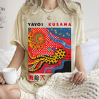 Unisex Japanese Yayoi Kusama Printed Washed Tee