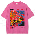 Unisex Japanese Yayoi Kusama Printed Washed Tee