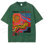 Unisex Japanese Yayoi Kusama Printed Washed Tee