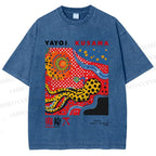 Unisex Japanese Yayoi Kusama Printed Washed Tee
