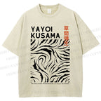 Unisex Japanese Yayoi Kusama Printed Washed Tee