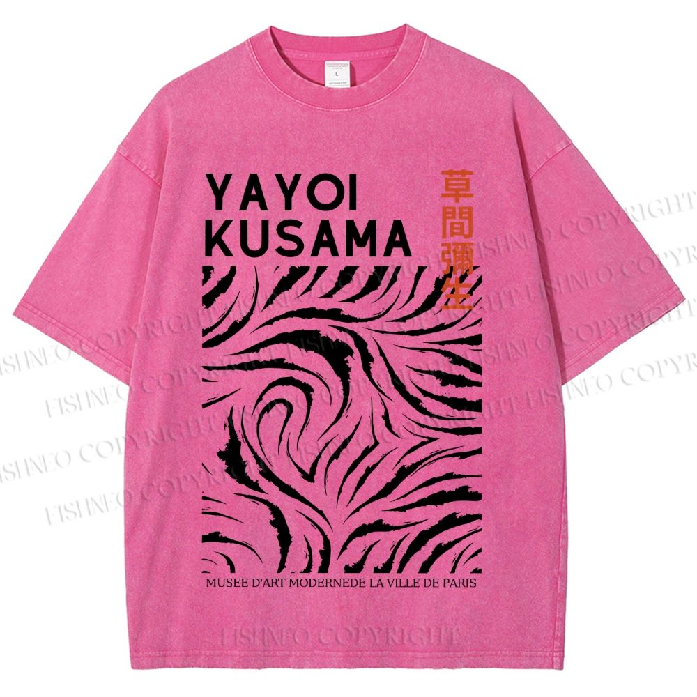 Unisex Japanese Yayoi Kusama Printed Washed Tee