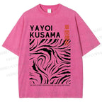 Unisex Japanese Yayoi Kusama Printed Washed Tee