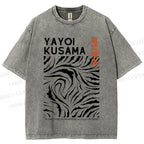 Unisex Japanese Yayoi Kusama Printed Washed Tee