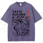 Unisex Japanese Yayoi Kusama Printed Washed Tee