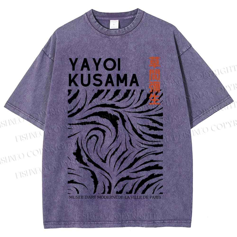 Unisex Japanese Yayoi Kusama Printed Washed Tee