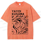 Unisex Japanese Yayoi Kusama Printed Washed Tee
