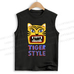 Unisex Tiger Style Printed Cotton Tank Top