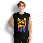 Unisex Tiger Style Printed Cotton Tank Top