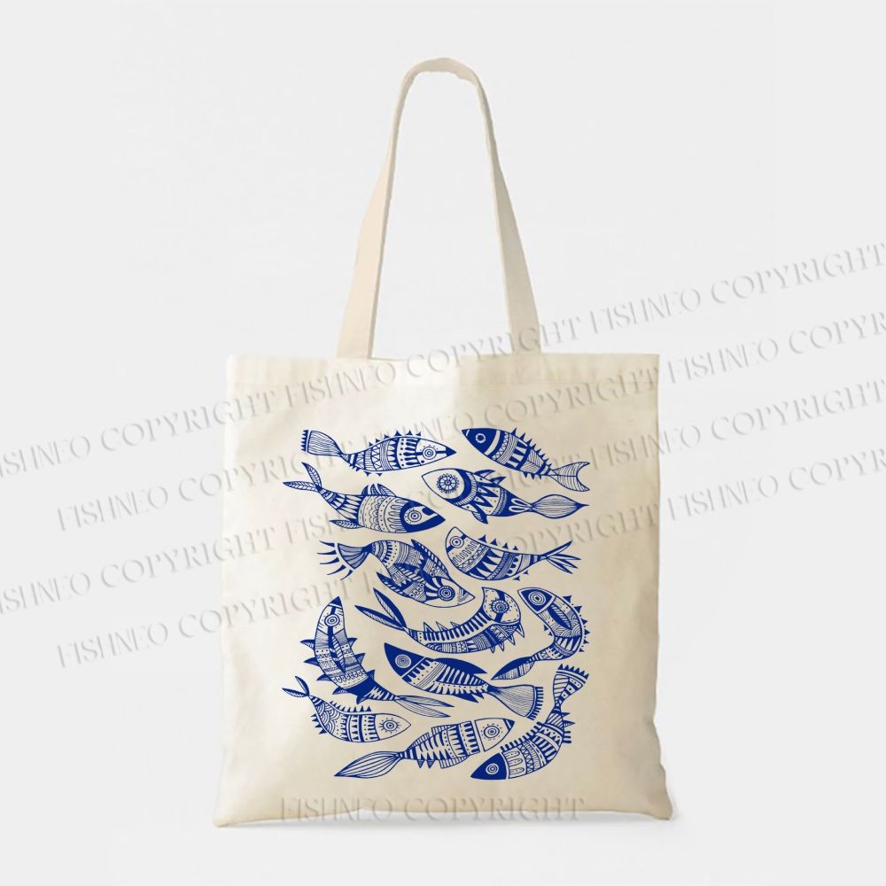 Vintage Fish Graffiti Tote Bag